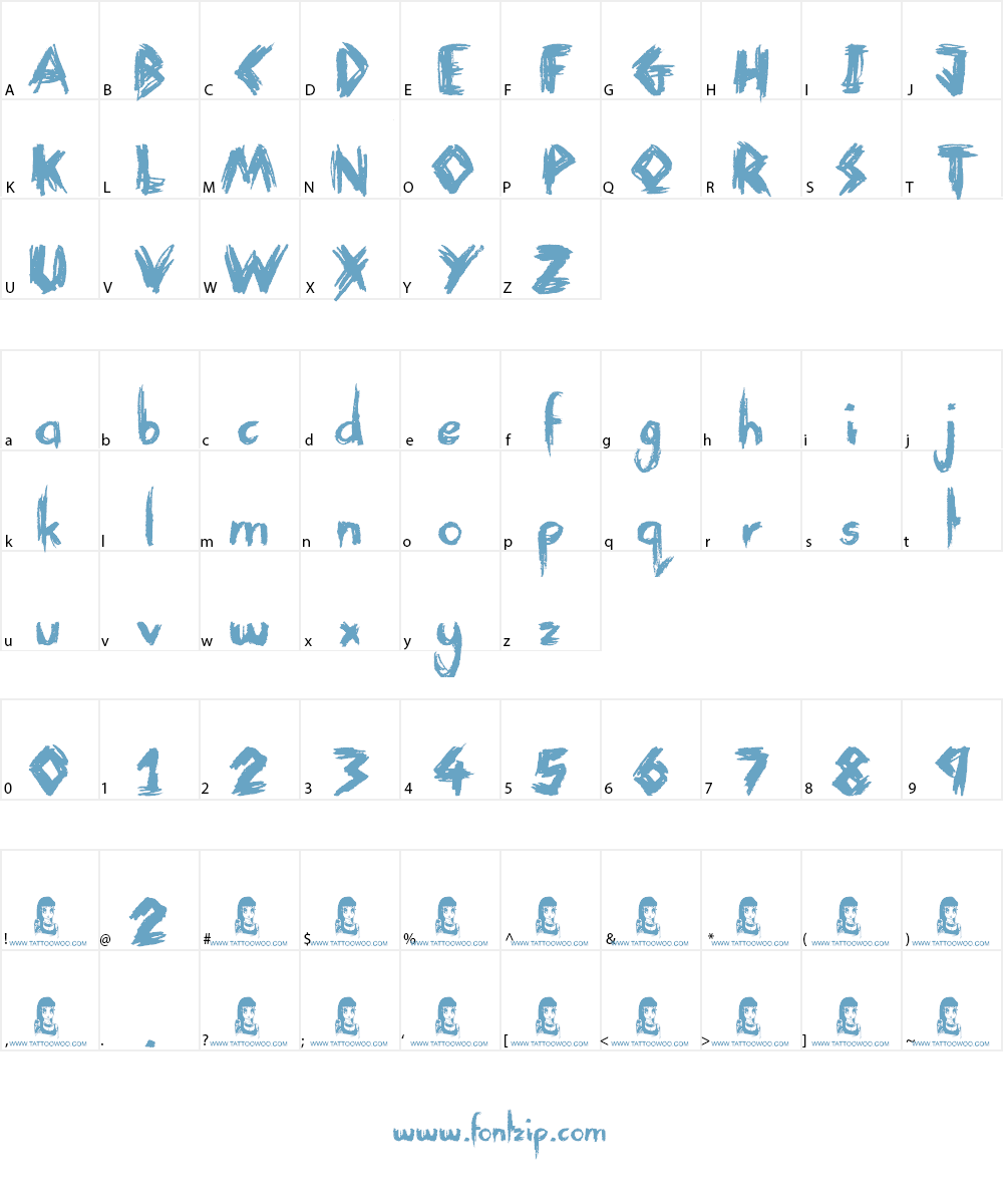 Think Nothing Font Character